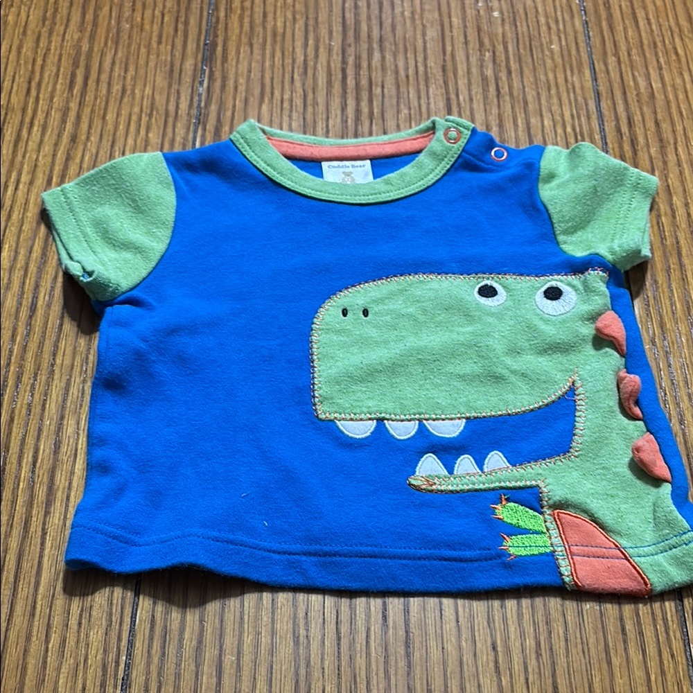 Blue and Green Dinosaur Kids Shirt